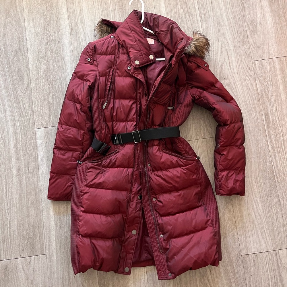 COPY - Michael Kors maroon shiny winter parka